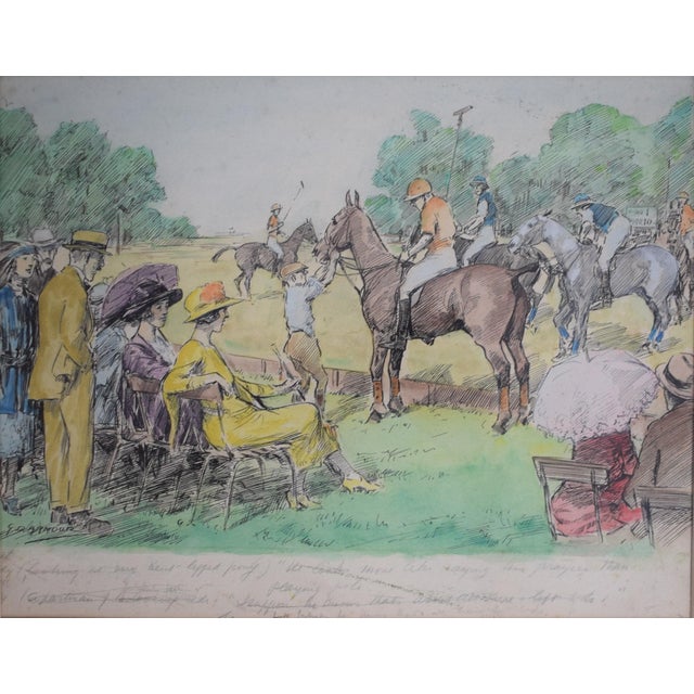 Traditional Polo Match Watercolour by George Denholm Armour For Sale - Image 3 of 7