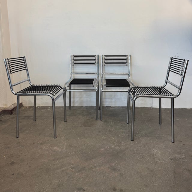 Model 212 Sandows Chairs by Renè Herbst for Pallucco, 1980s, Set of 4, in Flawless conditions. Designed 1920 to 1949 I...