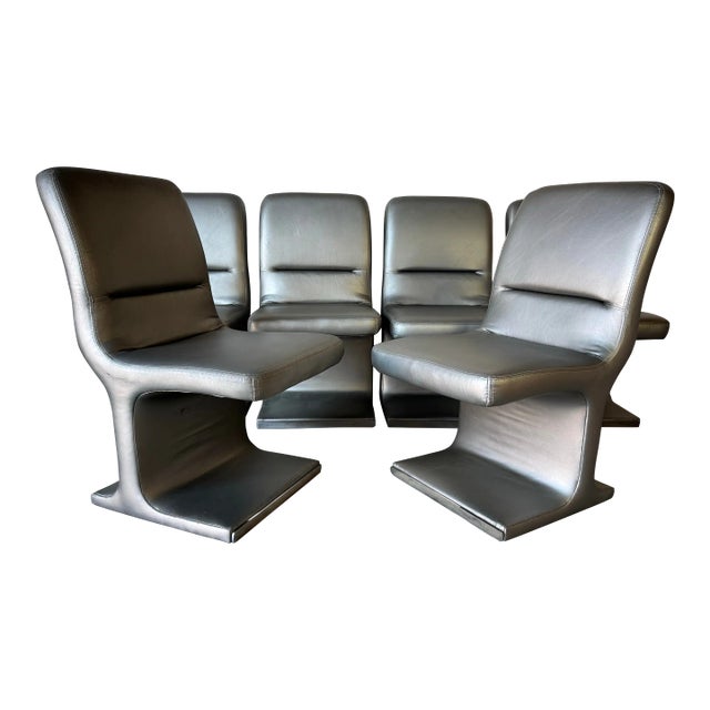 1984 Set of Six Postmodern Dining Chairs by Vladimir Kagan for Preview For Sale