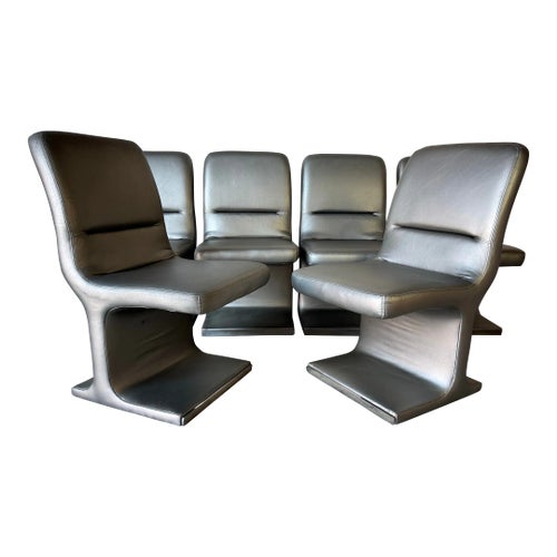1984 Set of Six Postmodern Dining Chairs by Vladimir Kagan for Preview