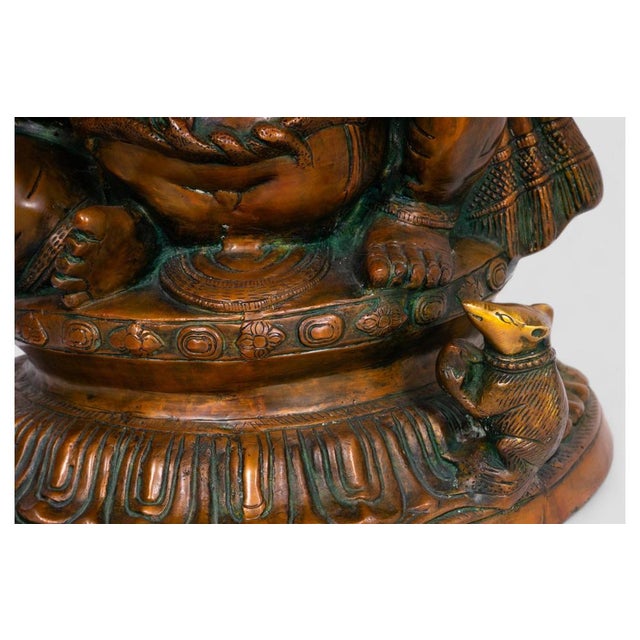 Brass Statue of Ganesh, Northern India For Sale - Image 10 of 11