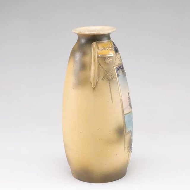 1900 - 1909 Early 20th Century Japanese Meiji Period Hand Painted & Gilt Satsuma Amphora Porcelain Vase For Sale - Image 5 of 8