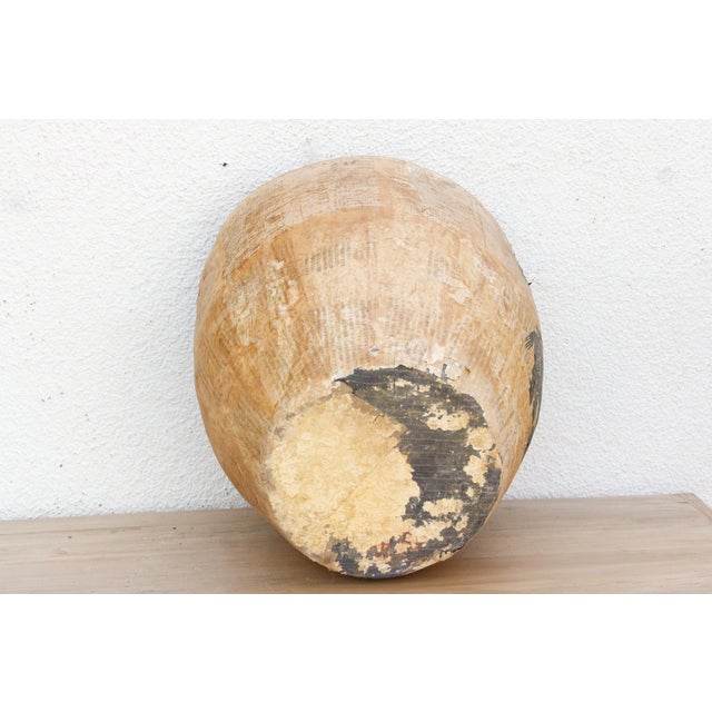 Brown Large Paper Mache Pot, Horse & Rider Designs For Sale - Image 8 of 9