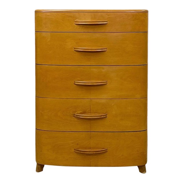 Heywood Wakefield MCM Tallboy 5-Drawer Dresser Pre-Wwii Vintage 32" Wide For Sale