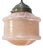 French Clichy Pink Reeded Glass Pendant Lamp For Sale