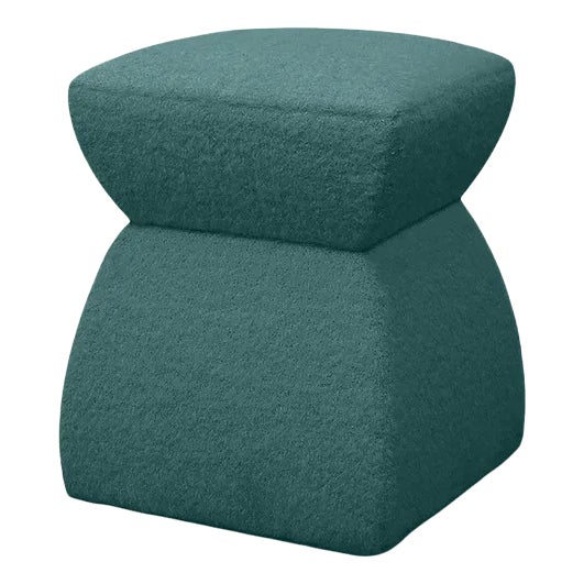 Cusi Pouf in Paon Mohair by KABINET For Sale