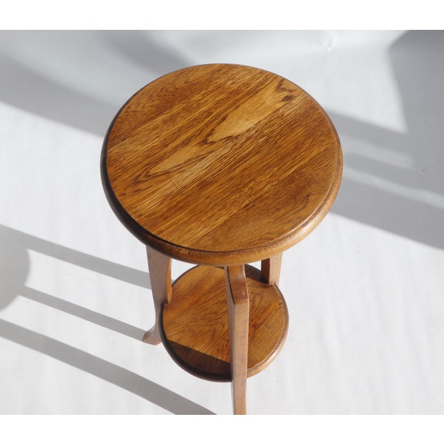 Vintage Art Deco Plant Stand in Oak, 1920s For Sale - Image 3 of 8