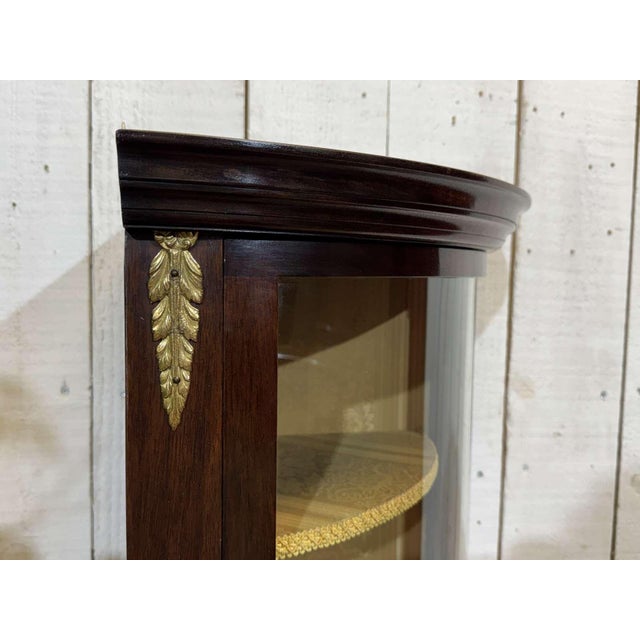 English Mahogany Corner Wall Display Cabinet, 1950s For Sale - Image 4 of 12