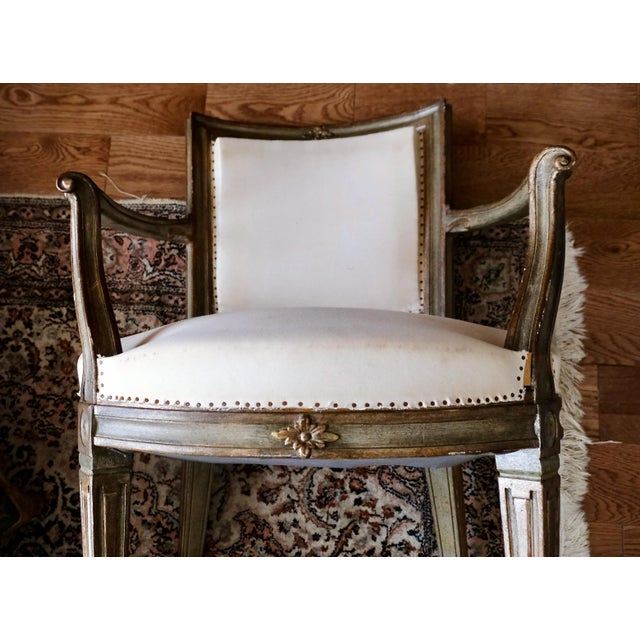 Wood Early 19th Century Italian Neoclassical Fauteuil For Sale - Image 7 of 10