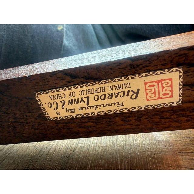 Vintage Chinoiserie Style Vinyl Faux Leather Footstool For Sale In Washington DC - Image 6 of 11