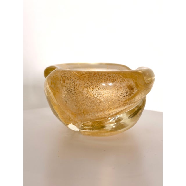 Mid-Century Modern Vintage Thick Murano Glass Ashtray by Archimede Seguso, 1950s For Sale - Image 3 of 12