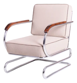 Bauhaus Double Suspension Chair in Oak by Halabala for Up Zavody, Czech, 1930s