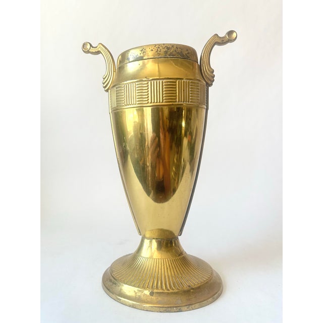 Art Deco Small Vintage Brass Urn Fireplace Tool Set | Made in England For Sale - Image 3 of 9