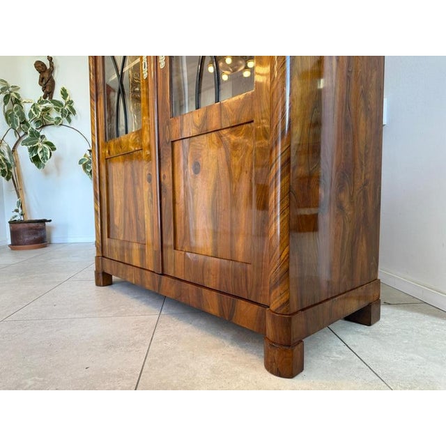 Wood Biedermeier Display Cabinet in Walnut For Sale - Image 7 of 11