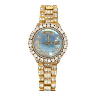 Rolex Presidential Day Date 18k Gold with MOP Dial and Fully Set Diamonds For Sale