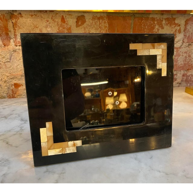 Beautiful Italian picture frame in black and gold. Made in Italy 1980s