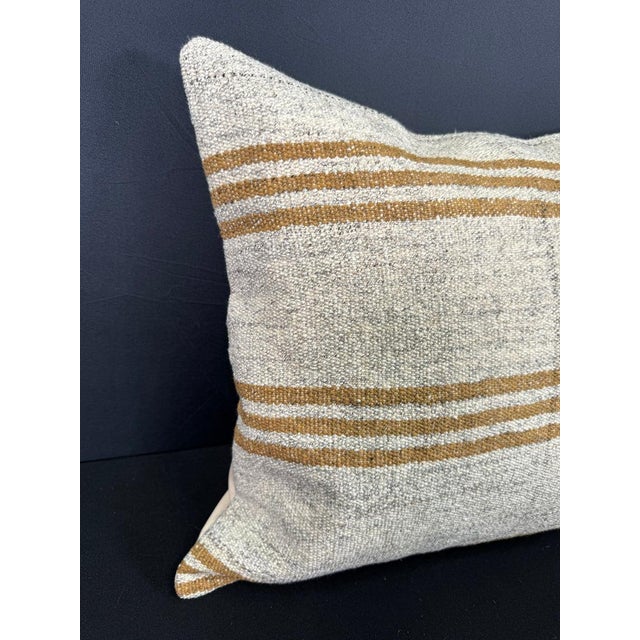Turkish Hemp Pillow Cushion Natural Beige Yellow Cushion Cover 20"x20" #30630 Enhance your home decor with our Kilim...