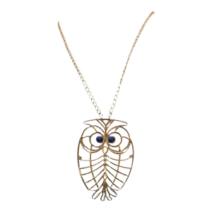Vintage Signed Napier Owl Pendant Necklace