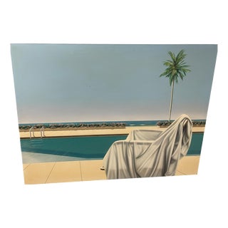 Pierre Coulon, Poolside Composition, 1982, Oil on Canvas For Sale