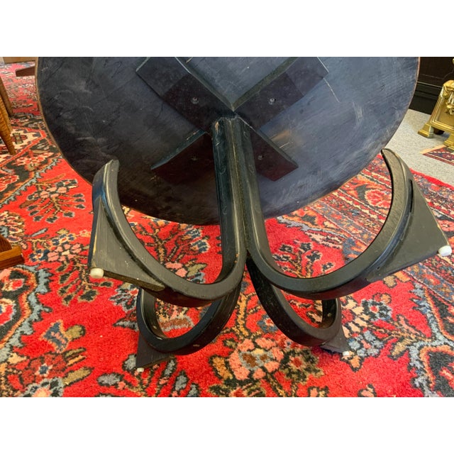 Mid 20th Century Mid-Century Modern Round Wooden Side Table For Sale - Image 5 of 7