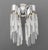 Pair of Modern Two-Light Crystal-Hung Wall Sconces, each with circular chromed back plate and two arms, the lights hung...