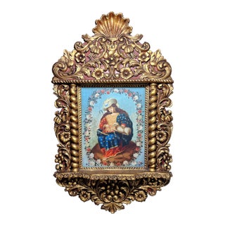 Late 19th Century Divine Shepherdess Original Oil Paniting For Sale