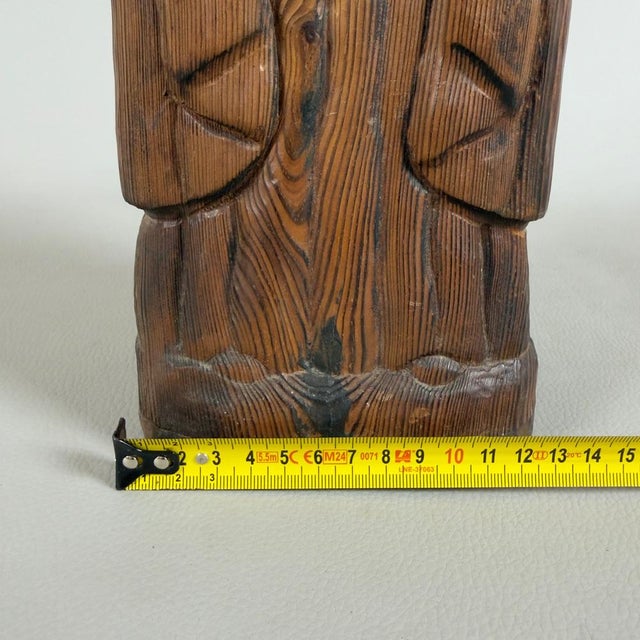 Monk or Friar Bottle Holder Sculpture in Carved Wood, 1960s For Sale - Image 9 of 11