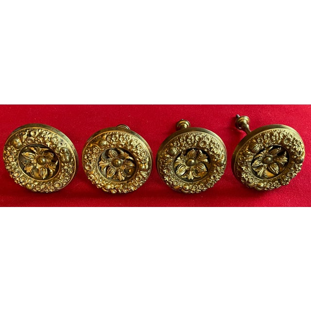 Antique 19th Century French Empire Classical Gilt Brass Curtain Drapery Tie Backs for the American Federal Market - A Set of 4 For Sale - Image 15 of 15