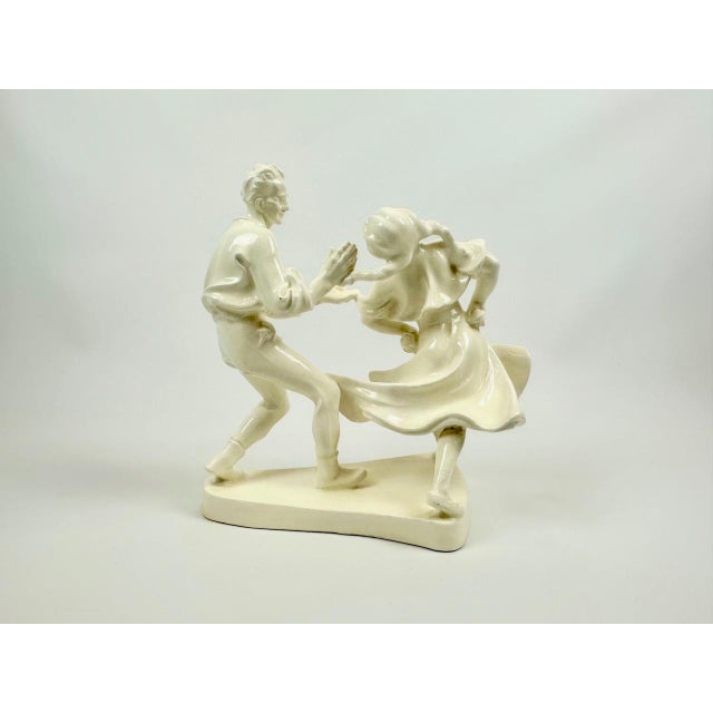 Dancing Couple Figurine by Emil Hlavica for František Pexider Letovice, 1950s For Sale - Image 4 of 11