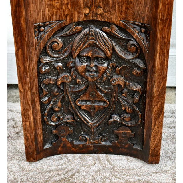 Wood Antique Carved Oak Plaque Dutch Lion Figural Architectural Salvage Panel 36" For Sale - Image 7 of 12