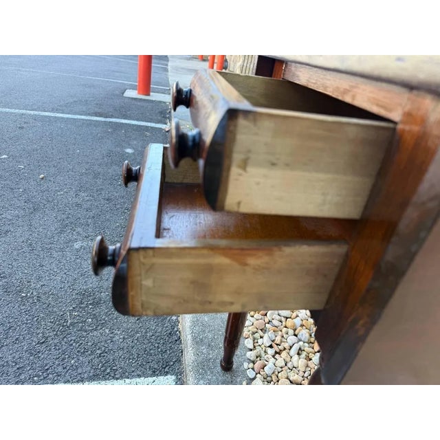 Brown Antique Federal Style Flame Mahogany Drop Leaf Side Table For Sale - Image 8 of 14