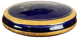 Cobalt Blue Porcelain Box attributed to Malbec and Treillard