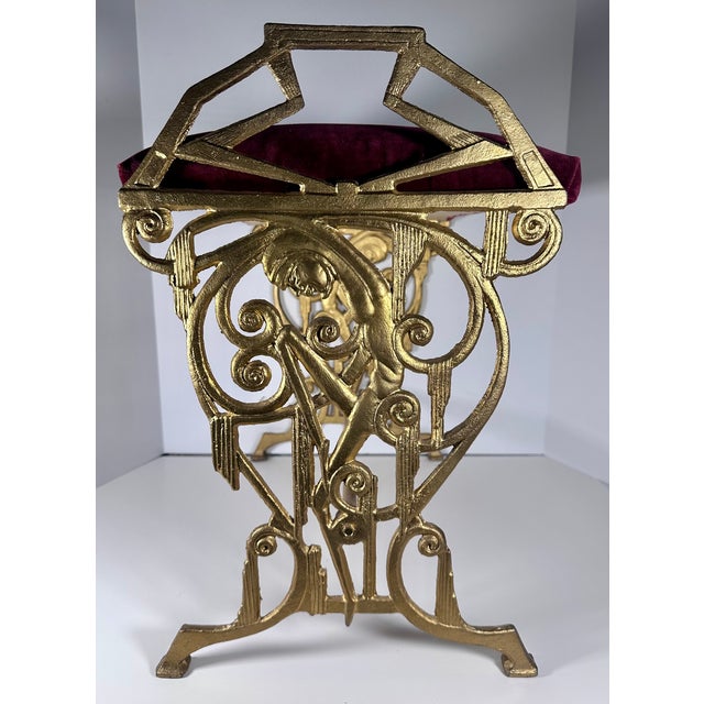 Art Deco Art Deco Cast Iron Harlequin Figure Vanity Window Bench c.1920s For Sale - Image 3 of 16