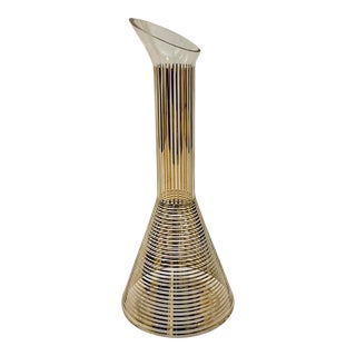 Global Views Modern Gold Banded Glass Decanter For Sale