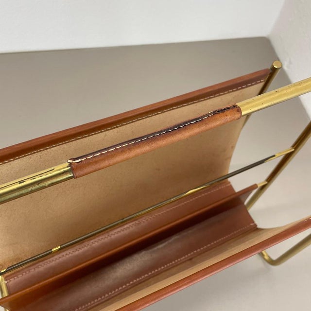 Brass and Leather Model 274 Magazine Holder from Carl Auböck, Austria, 1950s For Sale - Image 18 of 18