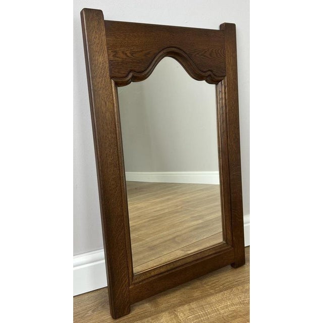 Vintage French Oak Wall Mirror For Sale - Image 9 of 9