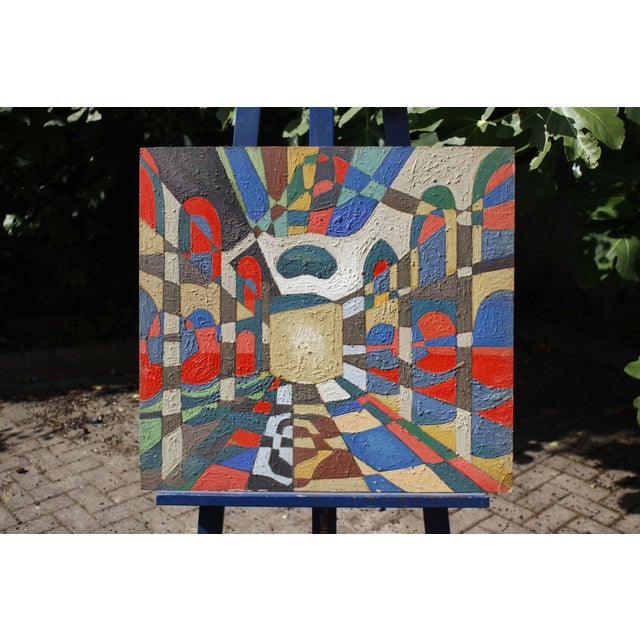 Jean Besnard, Abstract Composition, Oil on Panel, 1983 For Sale - Image 12 of 12