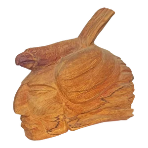 1970s Indian Head Made by Artist Carved Wood Rustic Man Cave Home Decor Signed by Artist Ronald Yazzis