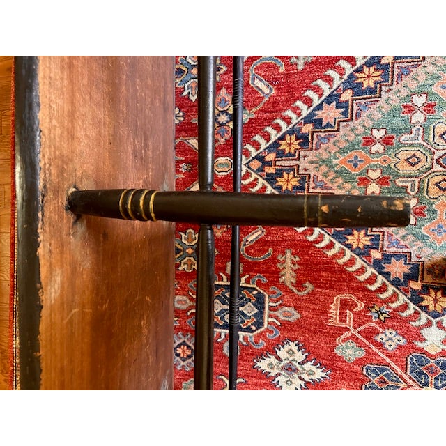 Black Early 19th Century Antique Half-Spindle Back Deacon's Bench For Sale - Image 8 of 10