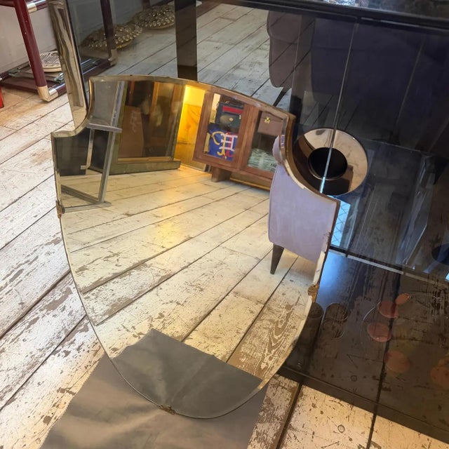 An Iconic 1950s Mid-Century Modern Gio Ponti Style Shield Italian Wall Mirror For Sale - Image 13 of 14
