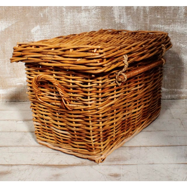 Vintage Wicker Log Basket, 1960 For Sale - Image 3 of 9