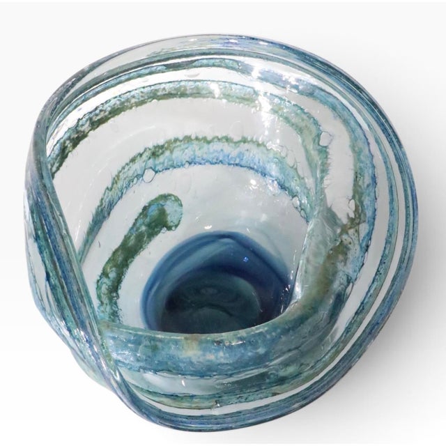Large Organic Modern Art Glass Bowl by Josh Simpson C 1973 For Sale - Image 18 of 18