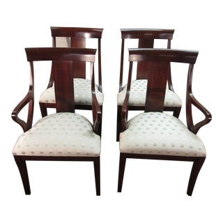 Ethan Allen Medallion Collection Solid Mahogany Set of Four Dining Chairs For Sale