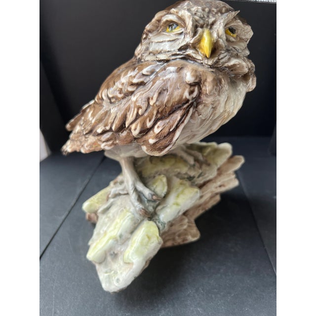 Vintage Mid 20th Century Giuseppe Tagliariol Italian Owl Sculpture Figurine Ceramic For Sale - Image 11 of 13