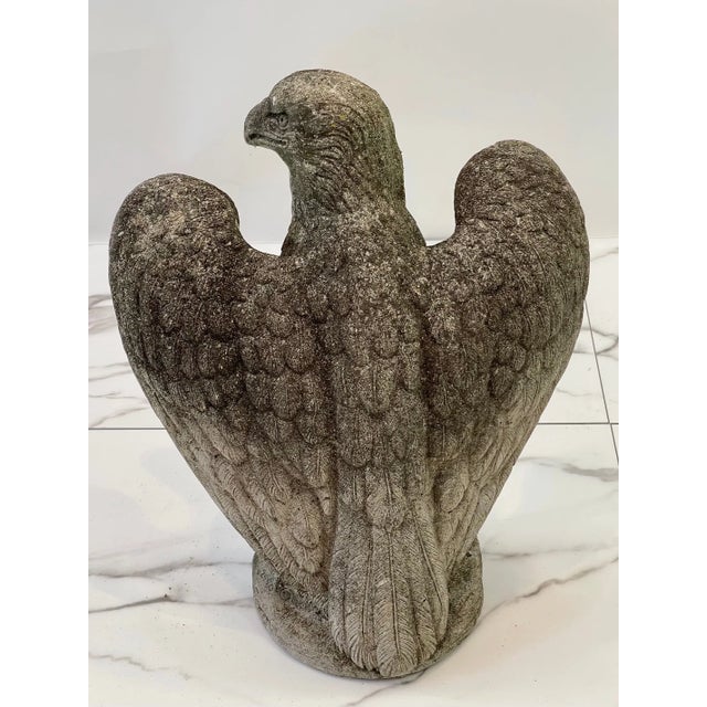 Stone Gray Henri Studio Cast Concrete Vintage Eagle, the Perfect Decor for Your Garden, Original Patina a Very Nice Find. For Sale - Image 8 of 10