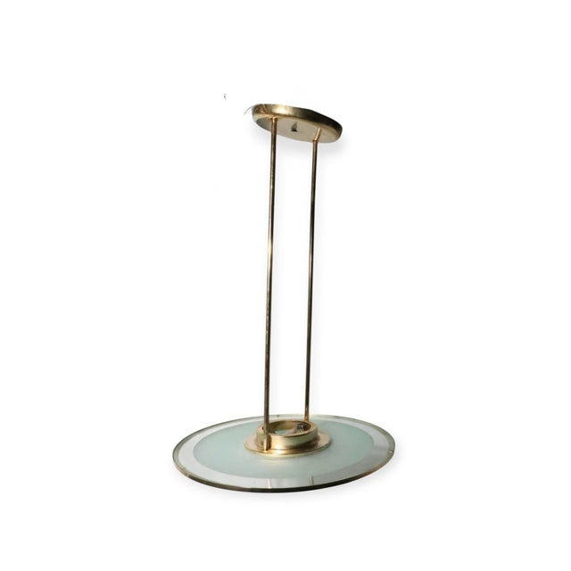 Late 20th Century 1980s Art Deco Revival Hollywood Regency Style Saucer Halogen Chandelier For Sale - Image 5 of 16