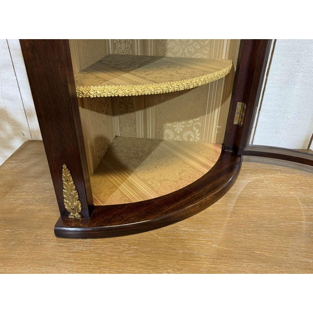 Wood English Mahogany Corner Wall Display Cabinet, 1950s For Sale - Image 7 of 12