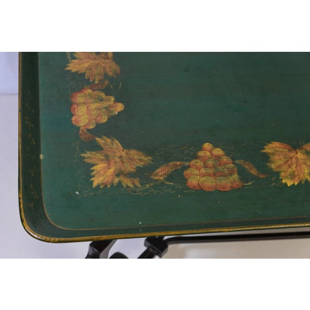 Green Tole Tray Top Coffee Table by Maison Ramsay, France For Sale - Image 4 of 12