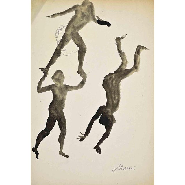 Watercolor on paper. Hand signed lower right. Ver good condition. This piece is attributed to the mentioned...