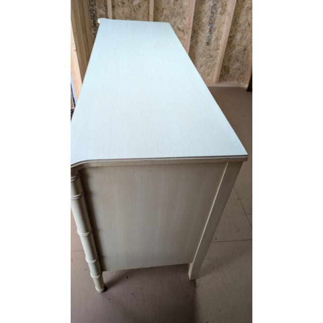 Vintage Henry Link Bali Hai Faux Bamboo 9-Drawer Triple Dresser, Original Finish For Sale - Image 11 of 14